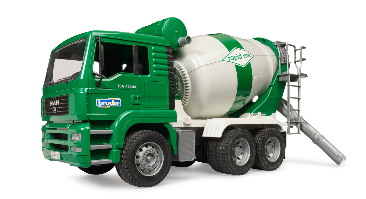 Bruder MAN TGA Cement Mixer Truck rear discharge chutes