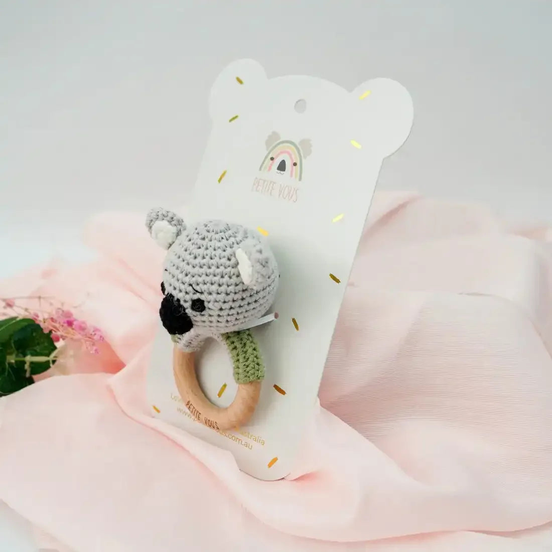 Crochet Ring Rattle - Ozzie the Koala