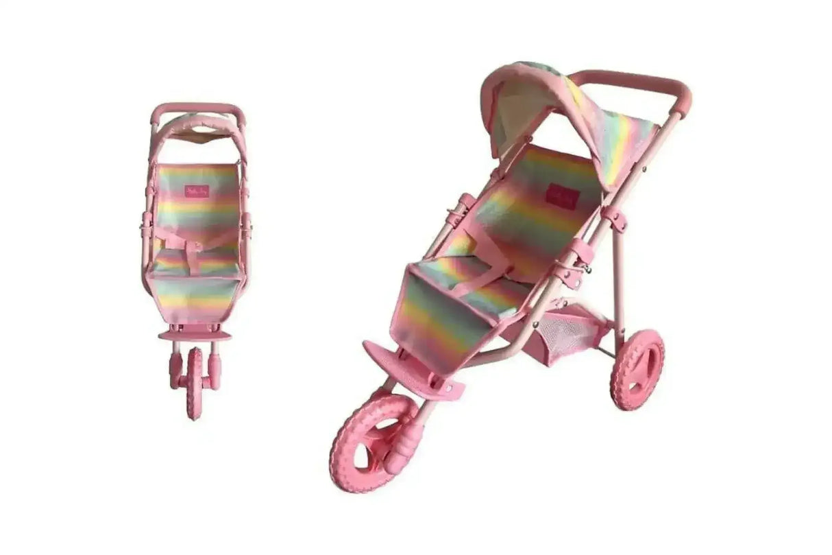 Sally Fay Rainbow Jogger Pram - Toybox Tales