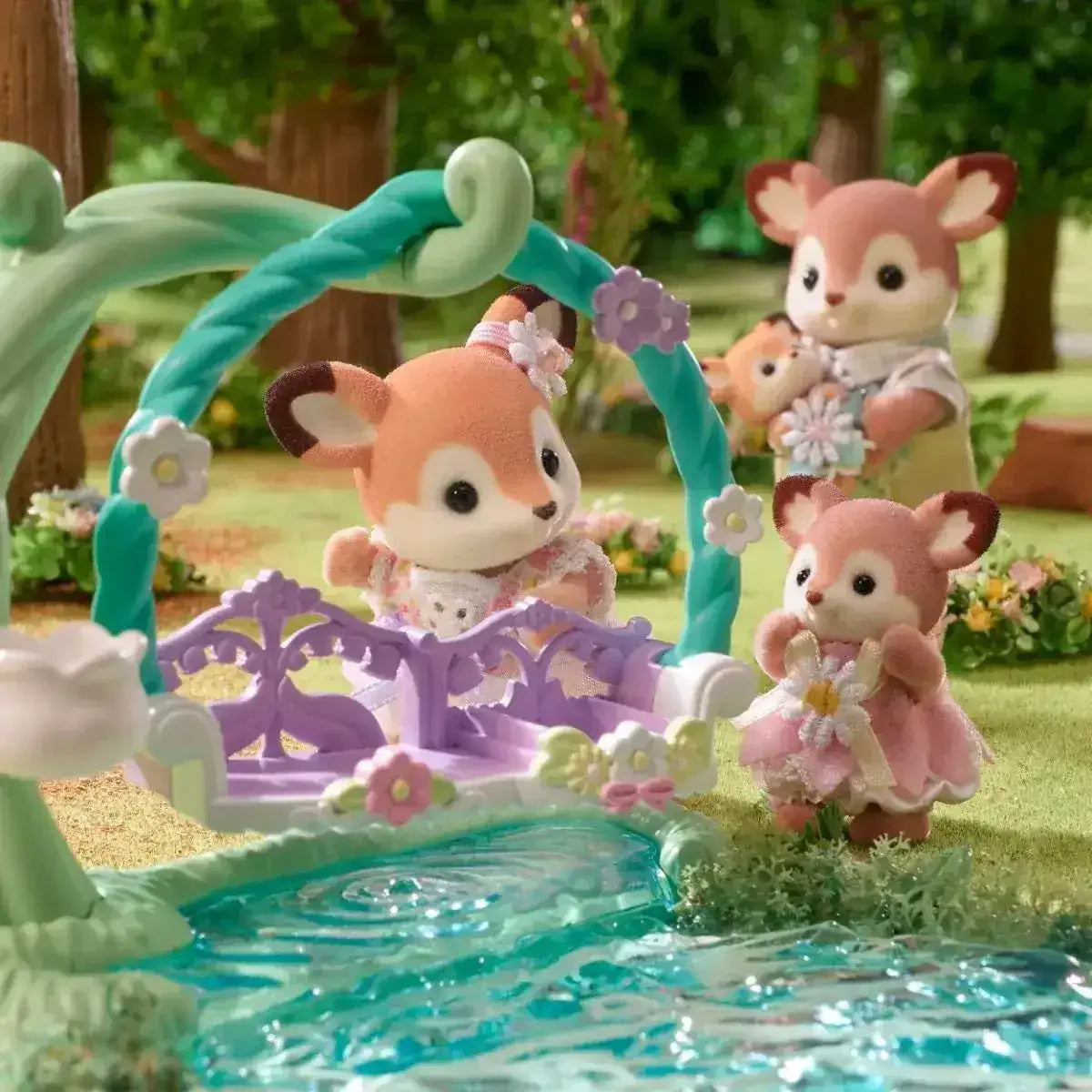 Sylvanian Families | Deer Babies | Floral Swing Set