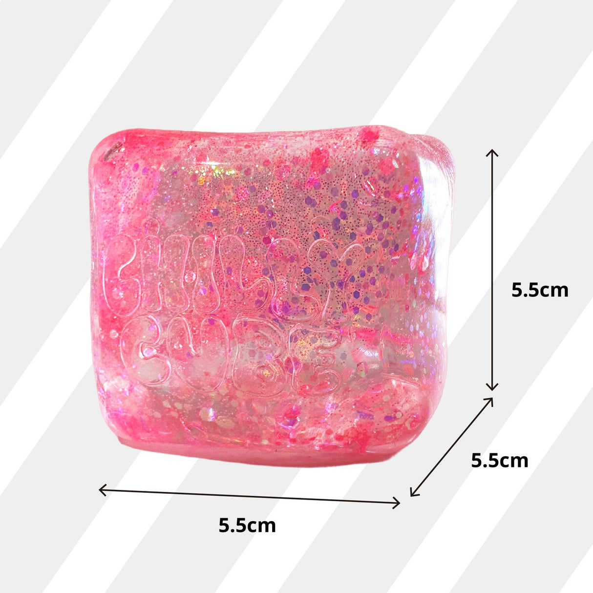Glitter Chilly Cube ice-look sensory squeeze cube for busy hands