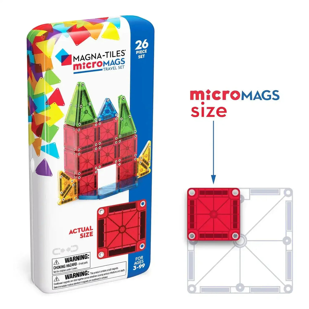 Magna-Tiles - microMAGS Travel Set - 26 Piece Set - Toybox Tales