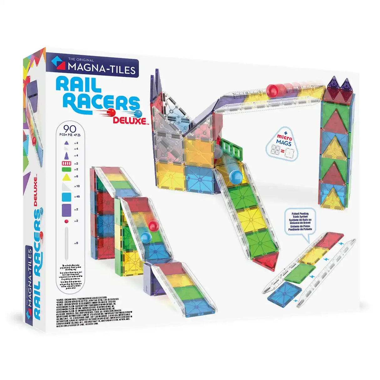 Magna-Tiles | Rail Racers Deluxe 90 Piece