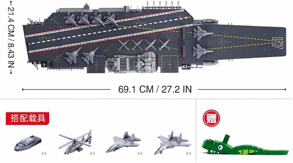Sluban - Shandong Aircraft Carrier Model Kit 1413 Pcs Scale 1:450