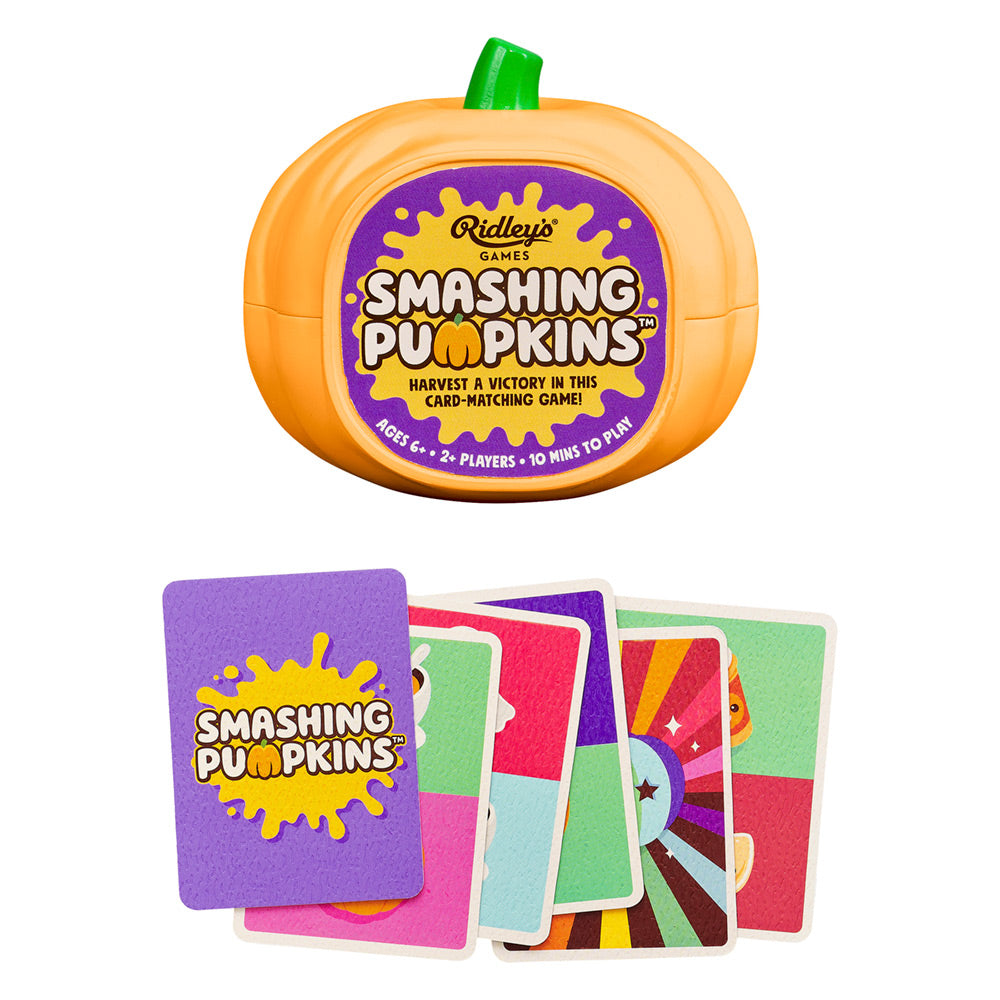 Ridley's Smashing Pumpkins card game in pumpkin canister
