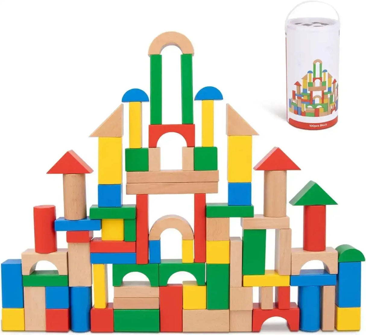 Tooky Toy | 100 Piece Wooden Block Set