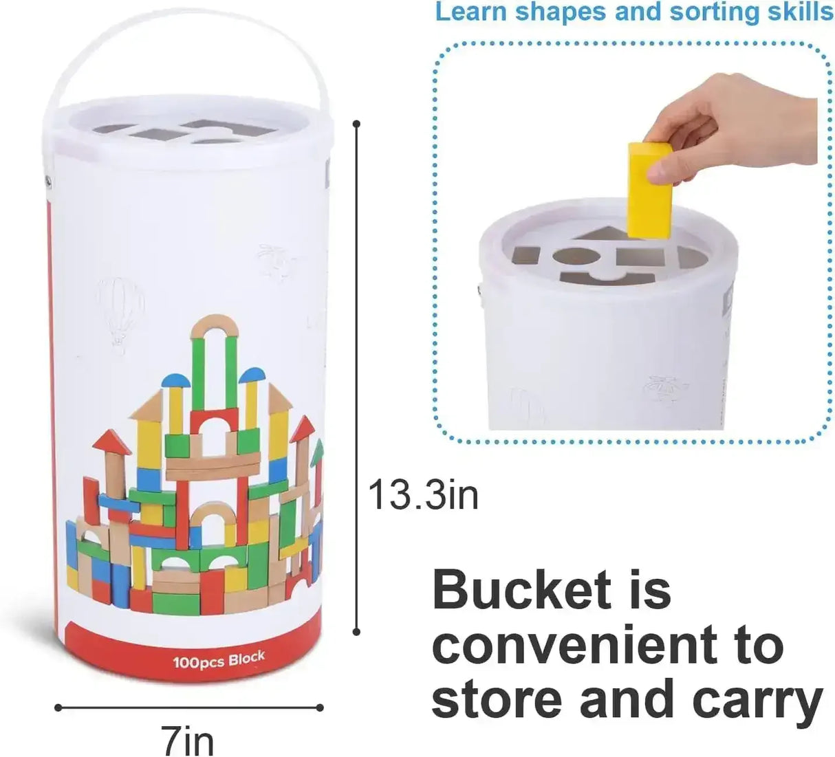 Tooky Toy | 100 Piece Wooden Block Set