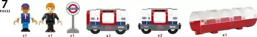 BRIO - London Underground Train 7 pieces - Toybox Tales