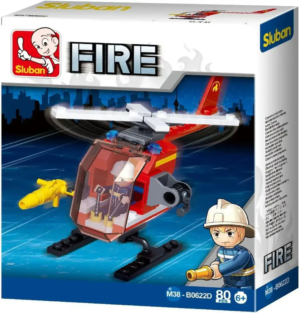 Sluban | Fire Helicopter 80 Pcs - Toybox Tales