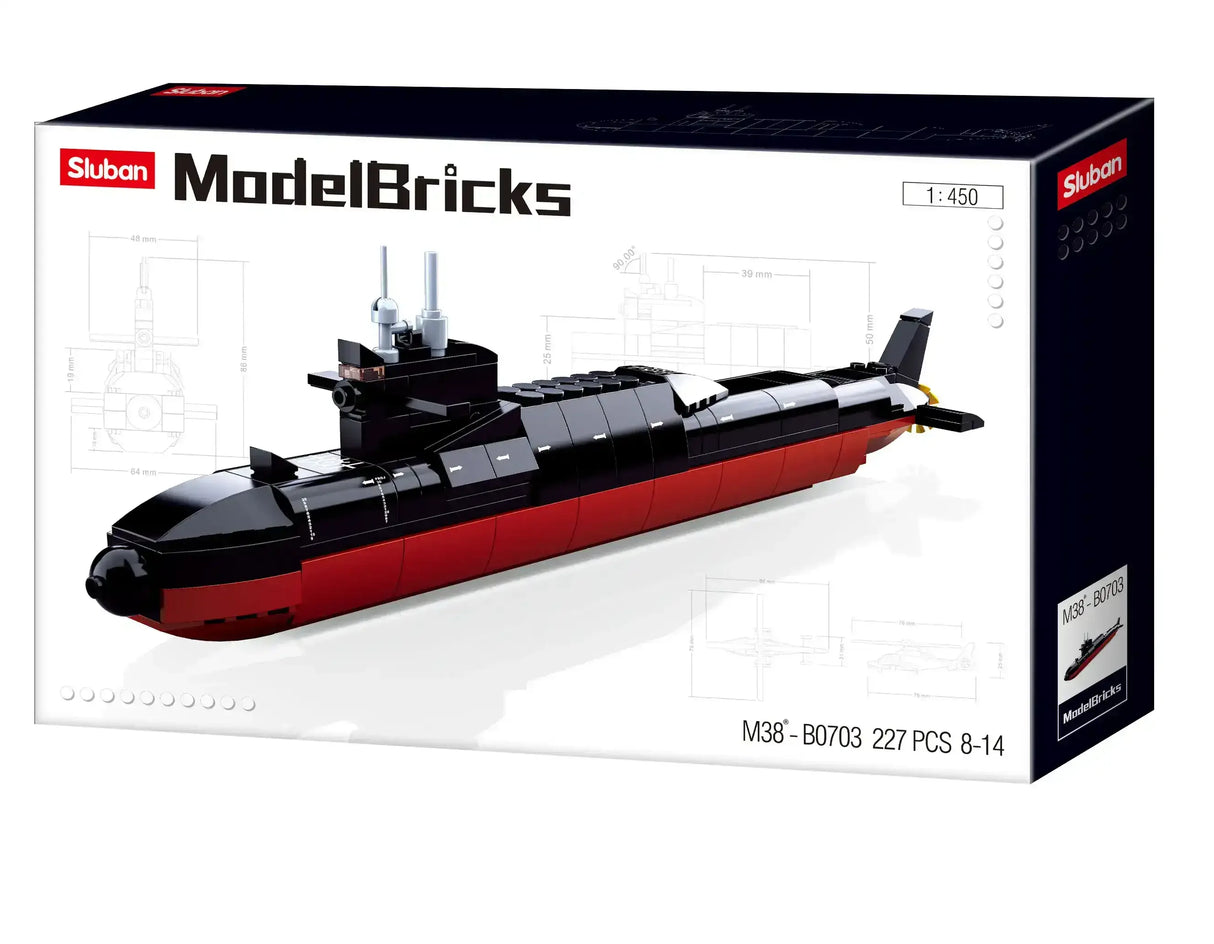 Sluban | Model Bricks Submarine Scale 1:450 269 Pcs - Toybox Tales