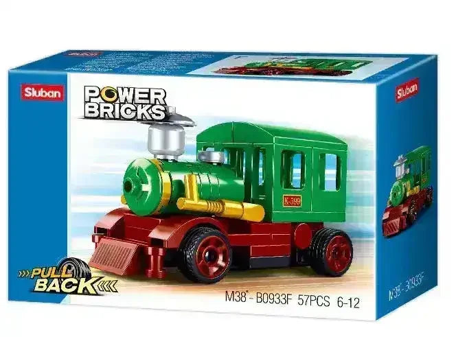 Sluban | Power Bricks Pull Back Train 57 Pcs - Toybox Tales