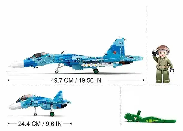 Sluban | Model Bricks Su-27 Fighter 2 In 1 1040 Pcs - Toybox Tales