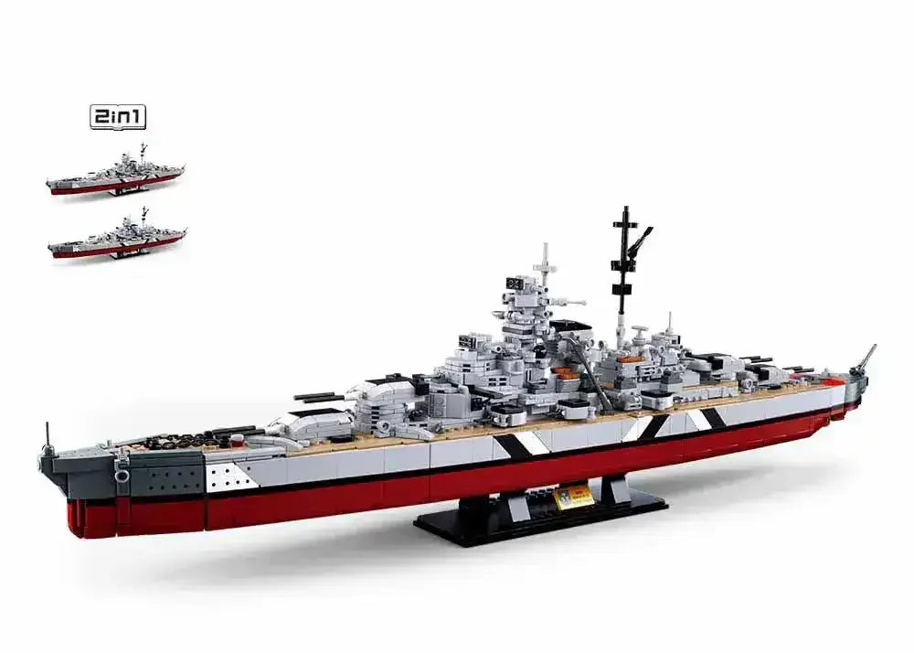 Sluban | Model Bricks | Bismarck Battleship (2 in 1) 1849 Pcs - Toybox Tales