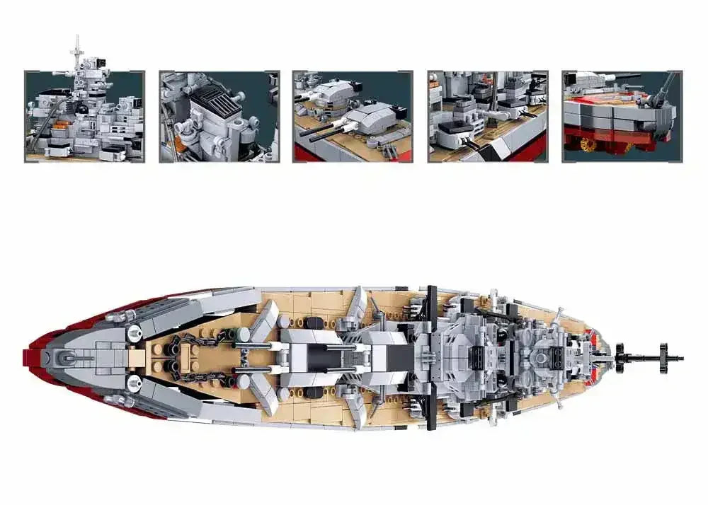 Sluban | Model Bricks | Bismarck Battleship (2 in 1) 1849 Pcs - Toybox Tales