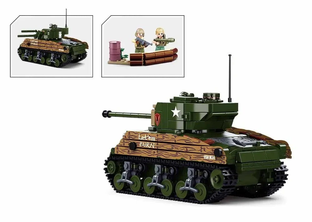 Sluban | WW2 M4A3 Medium Tank 715pcs