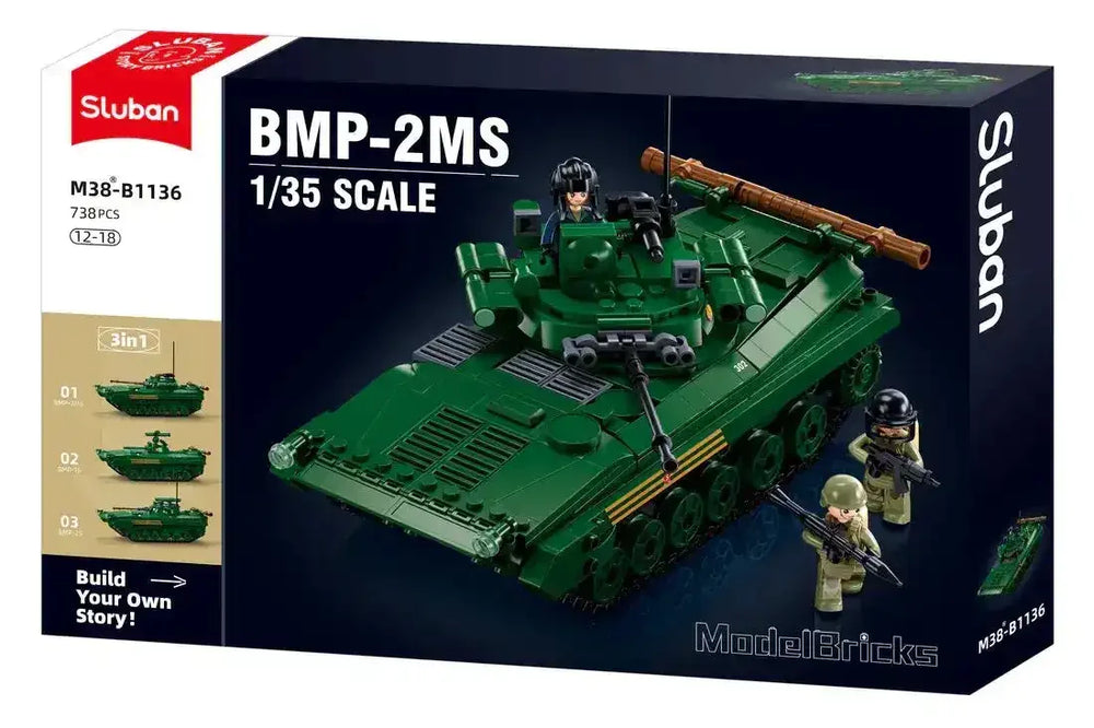 Sluban | Model Bricks | BMP Infantry Fighting Tank (IFV) (3 in 1) Scale 1:35 738 Pcs - Toybox Tales