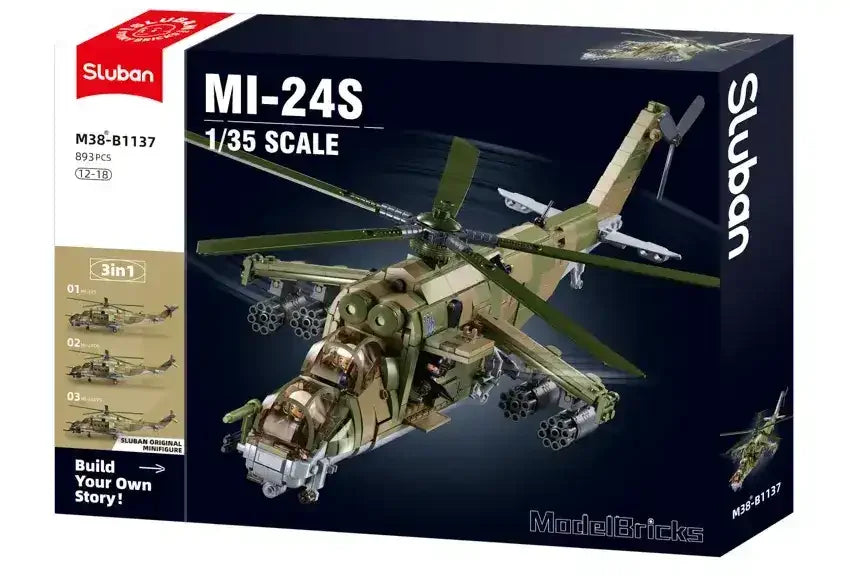 Sluban | MI-24S Helicopter Gun/S 893 Pieces - Toybox Tales