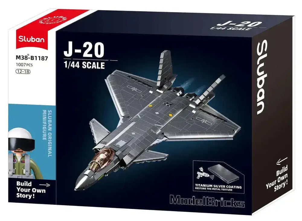 J20 Stealth Aircraft | 1007 Pieces - Toybox Tales