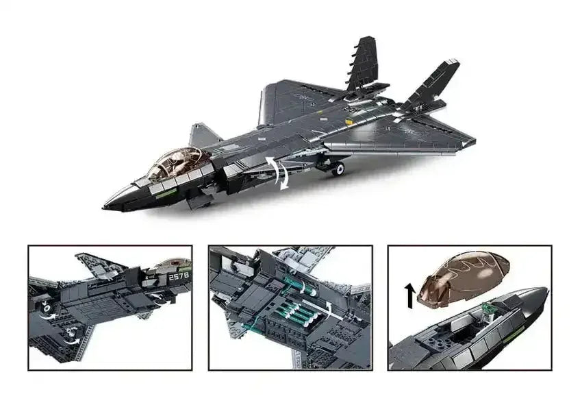 J20 Stealth Aircraft | 1007 Pieces - Toybox Tales