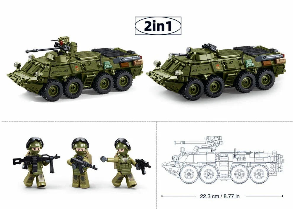 Sluban | BTR80AS 2 in 1 Infantry Fighting Vehicle 619pcs