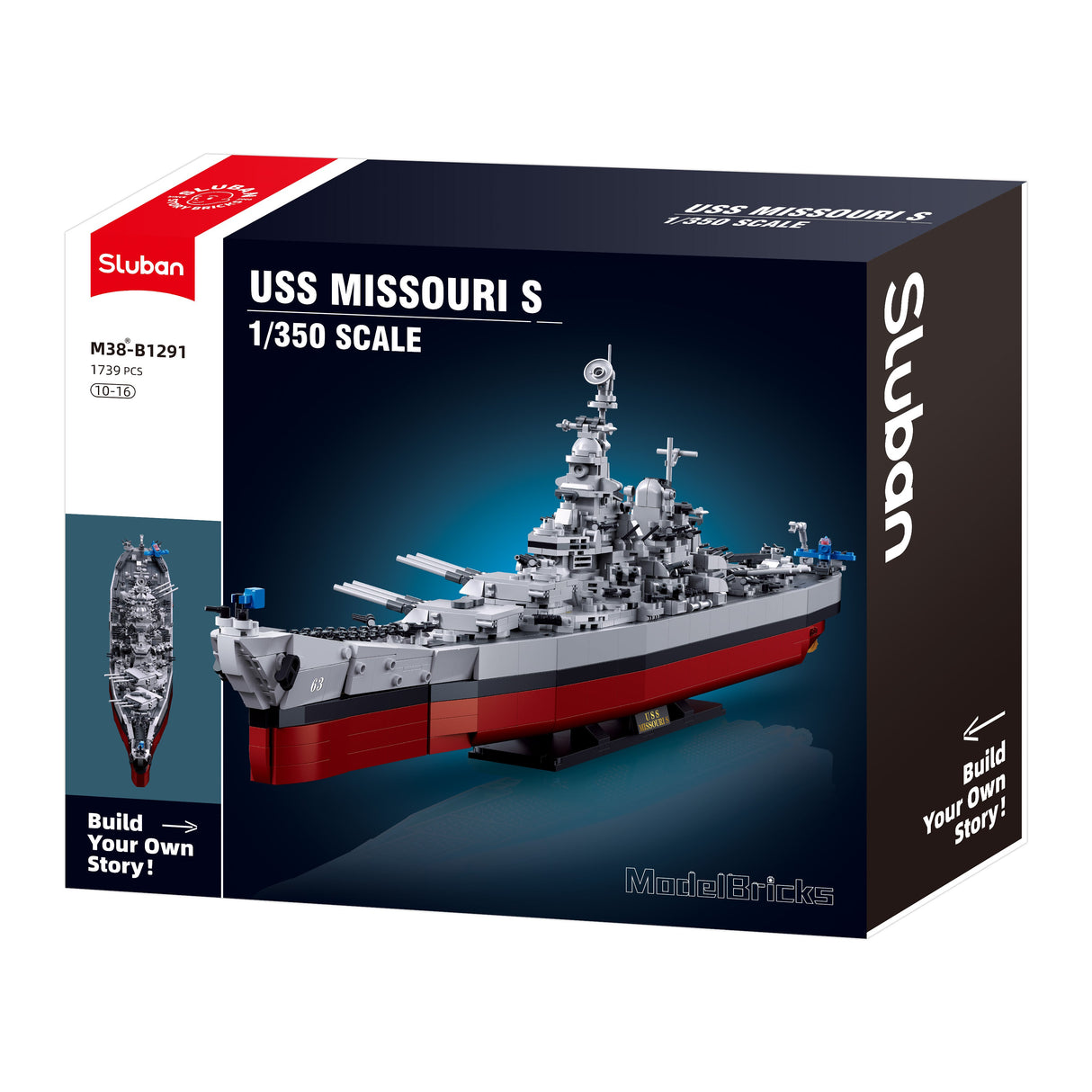 Sluban - USS Missouri Scale 1:350 1739 Pcs