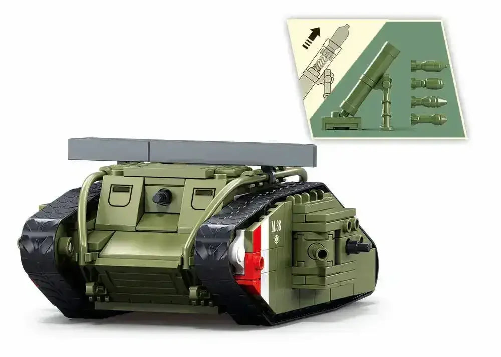 Sluban | Army WW1 Mark v Tank Offensive 516 Pieces