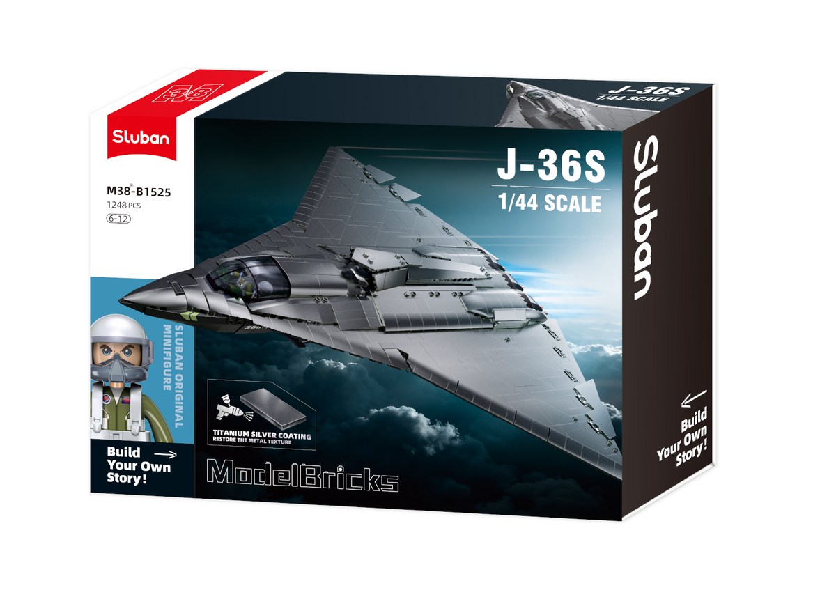 Sluban J-36 Fighter Jet 1248 piece building set