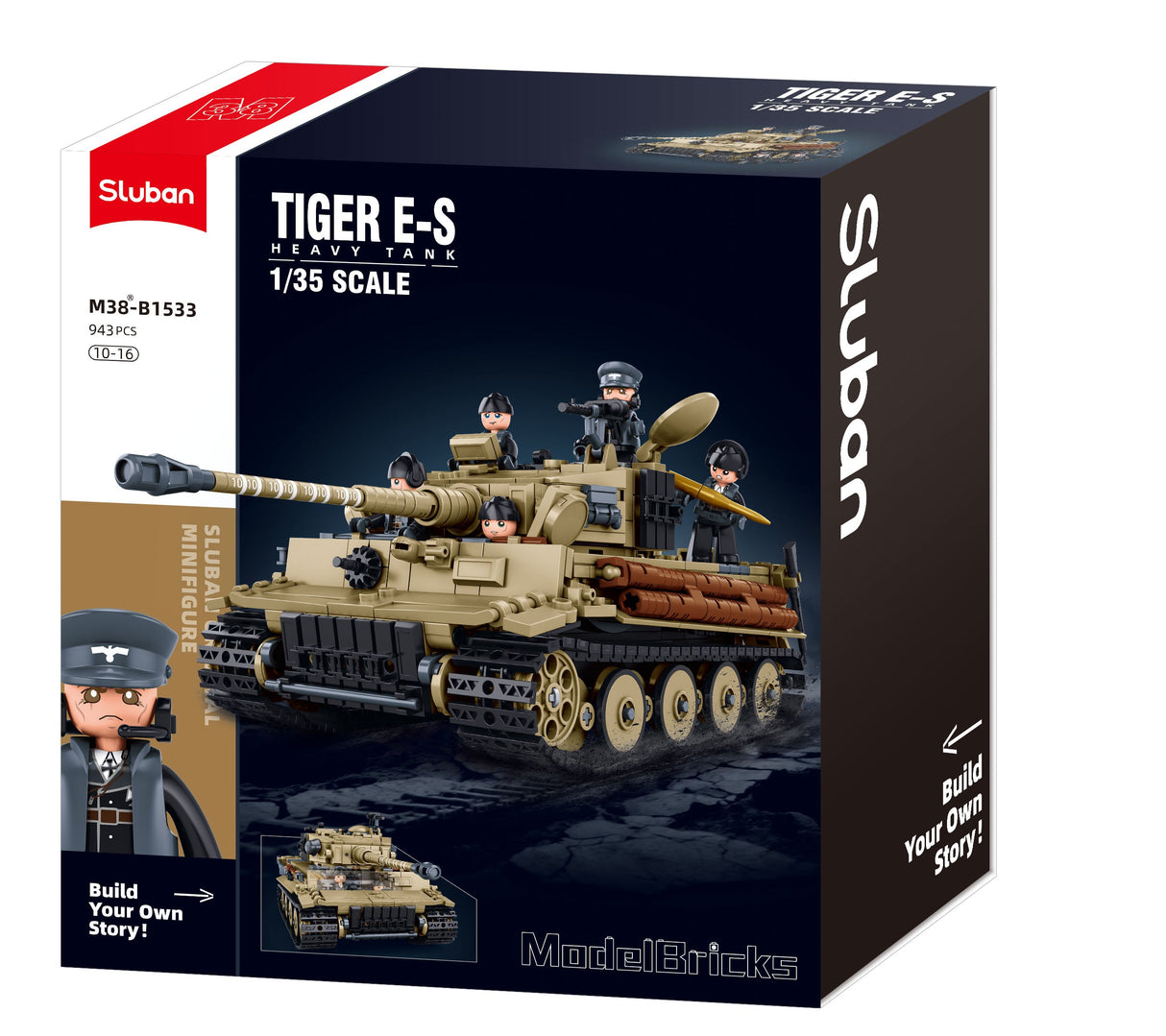 Sluban - Tiger Tank Scale 1:35 941 Pcs
