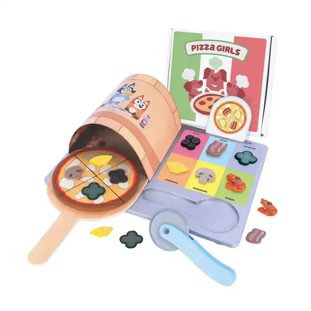 Bluey Wooden Pizza Girls Set - Toybox Tales