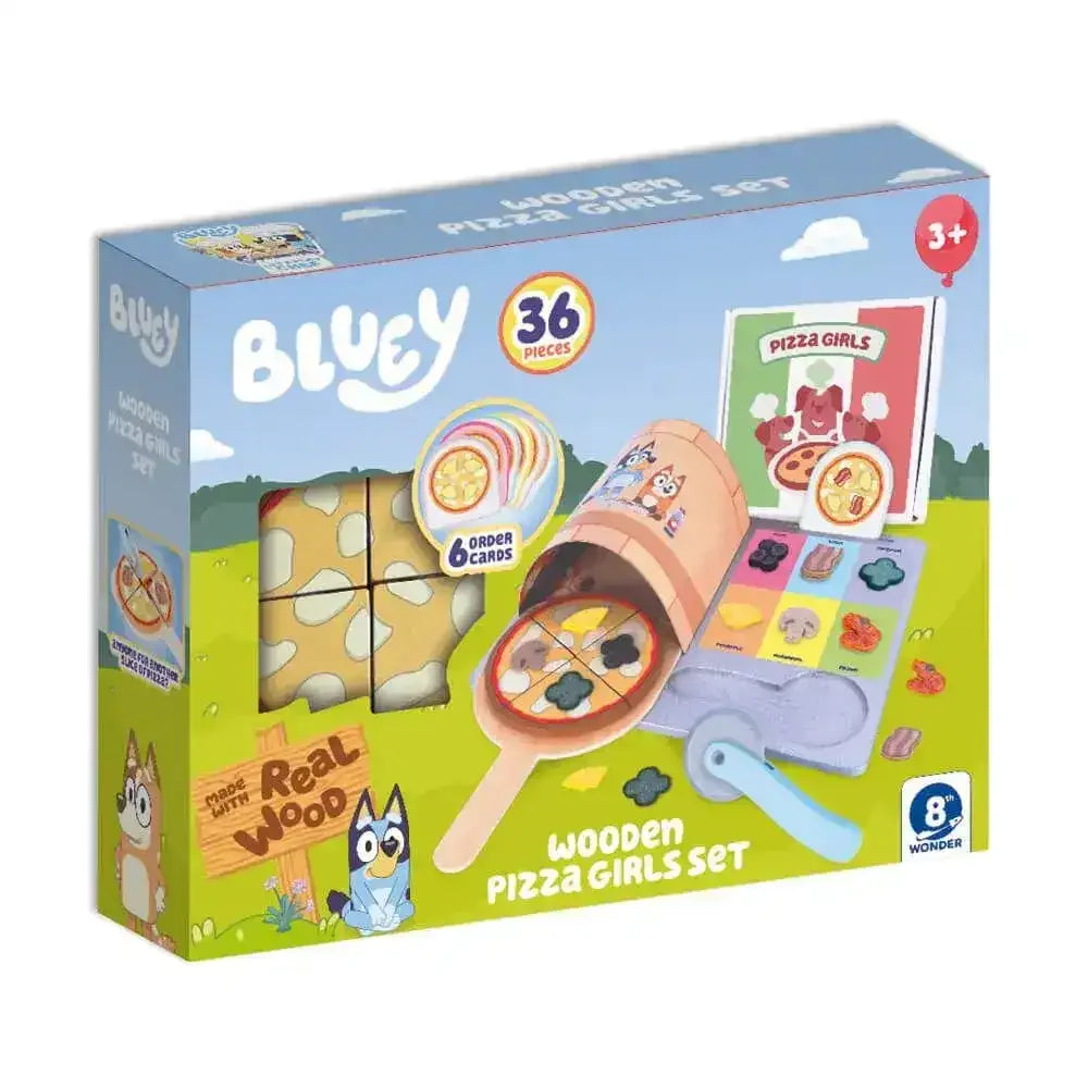 Bluey Wooden Pizza Girls Set - Toybox Tales