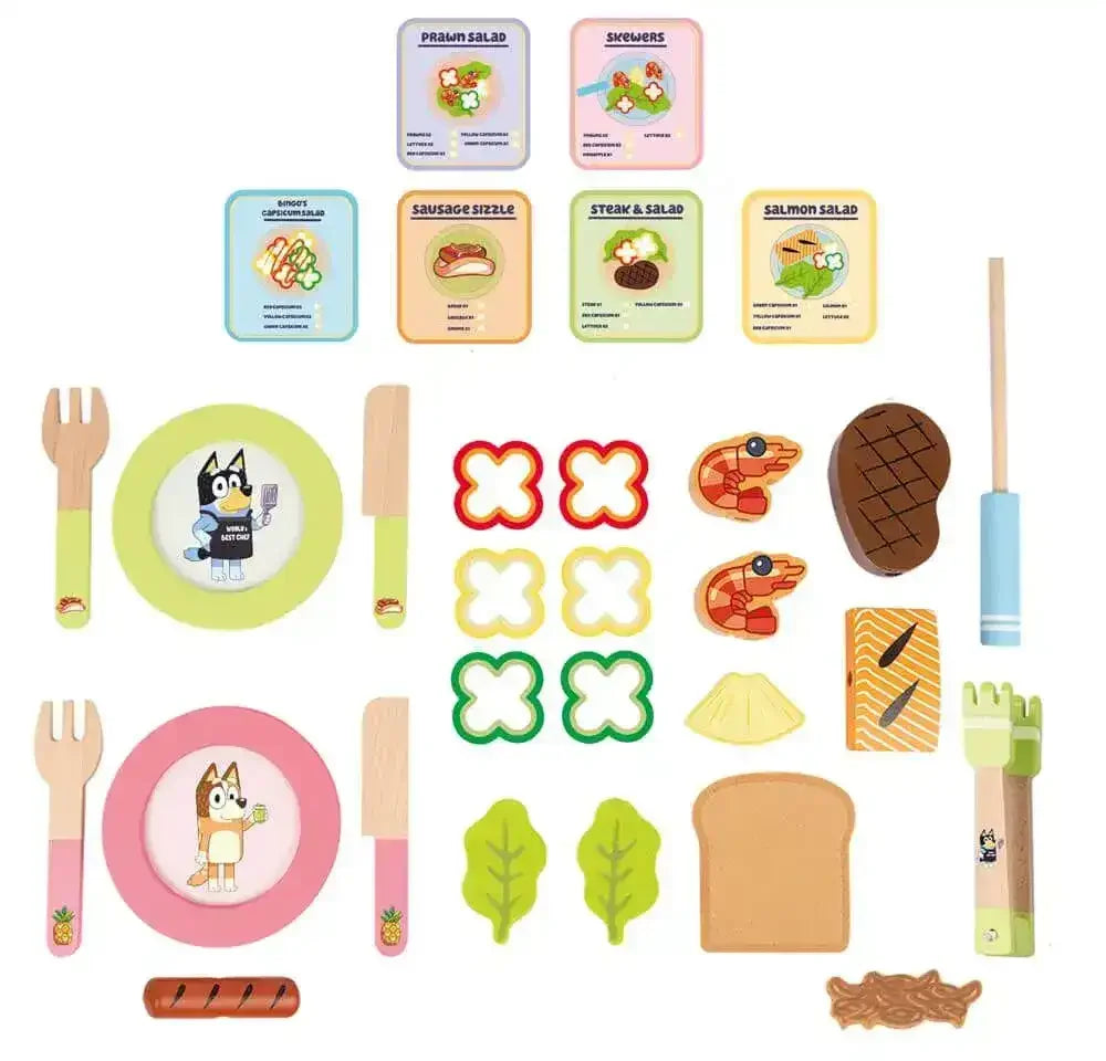 Bluey Wooden Tabletop BBQ Set - Toybox Tales