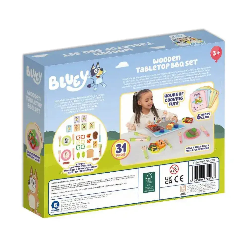 Bluey Wooden Tabletop BBQ Set - Toybox Tales