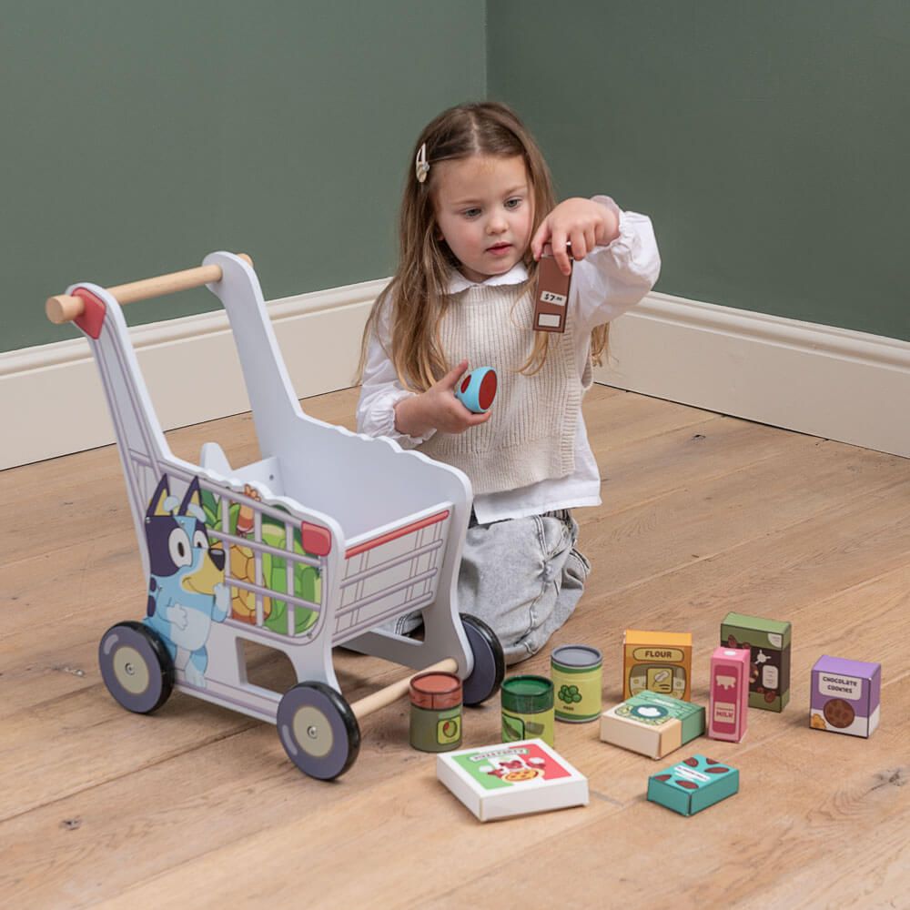 Bluey Wooden Shopping Trolley