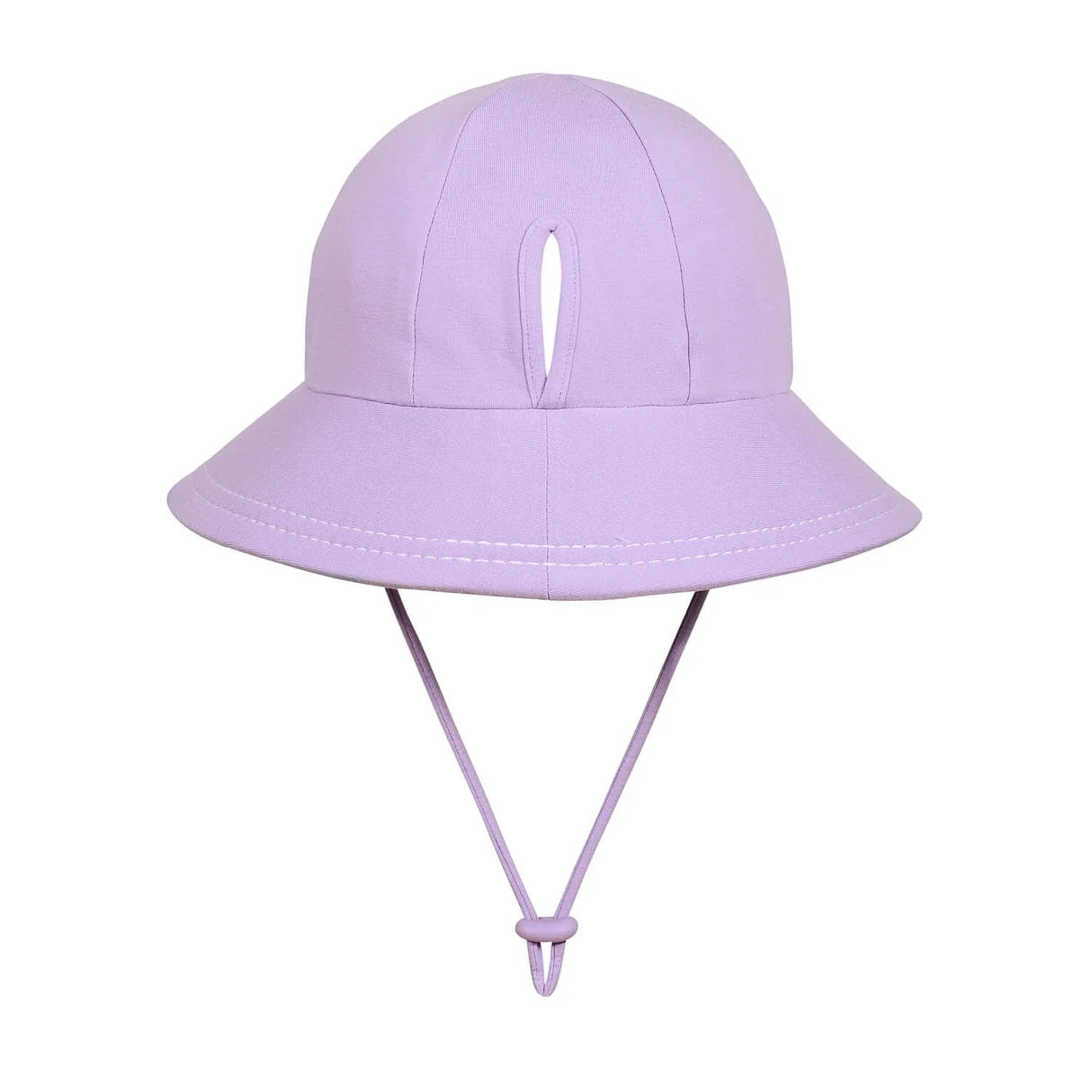 Ponytail Bucket Hat with Strap - Lilac