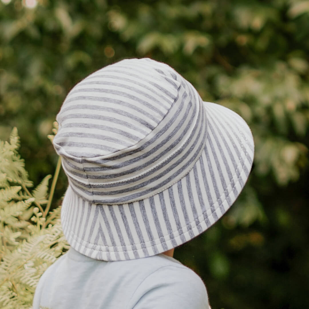 Classic Bucket Sun Hat - Grey Stripe - Toybox Tales