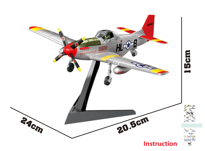 P-51 Mustang model aircraft detail view
