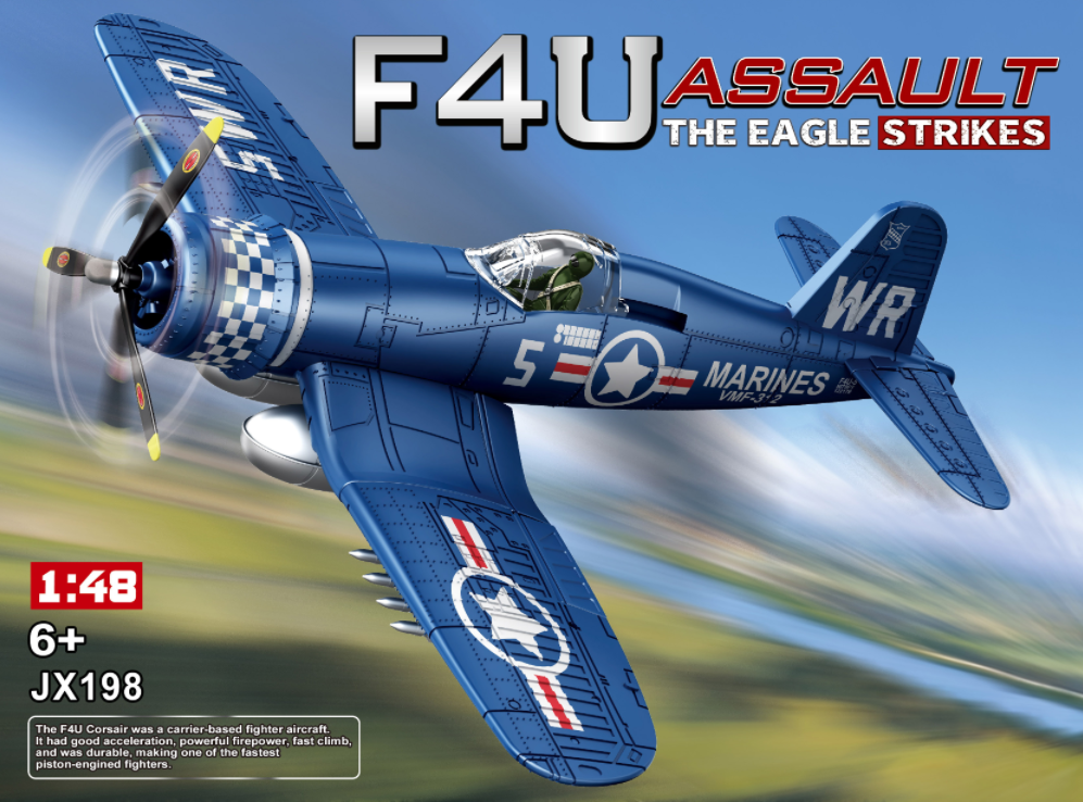 F4U Corsair 1:48 click build model in dark blue
