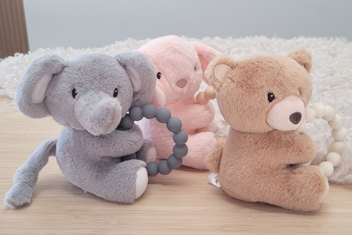 Snuggle Pal Animal With Silicone Teething Ring