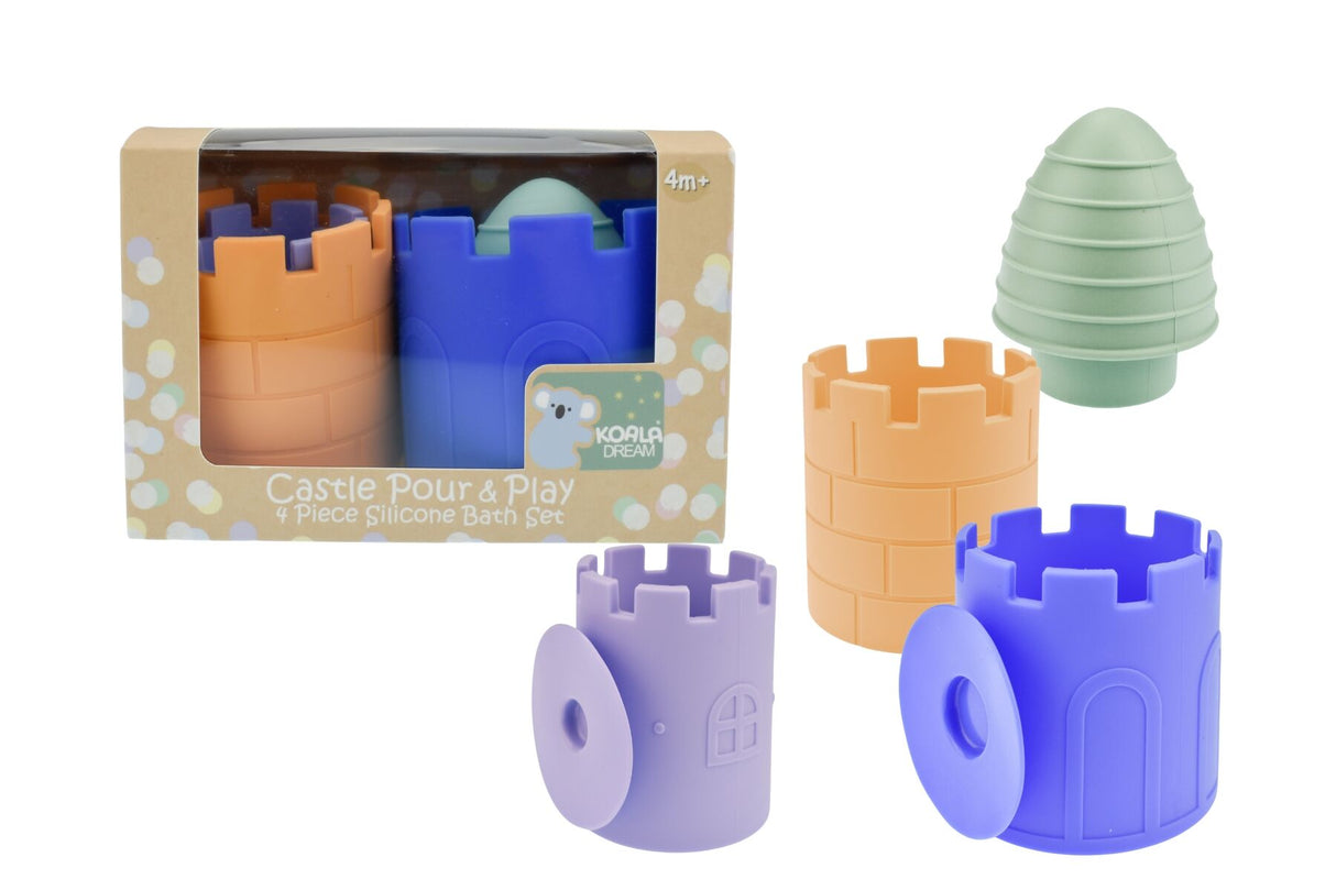 Silicone Castle Pour & Play 4 Piece Bath Set