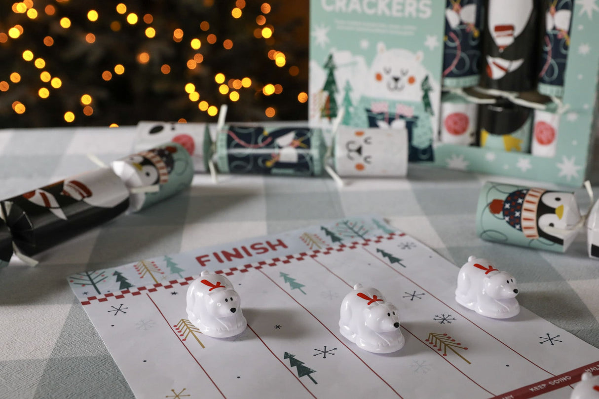Christmas Crackers | Polar Racing Game | Pack of 6