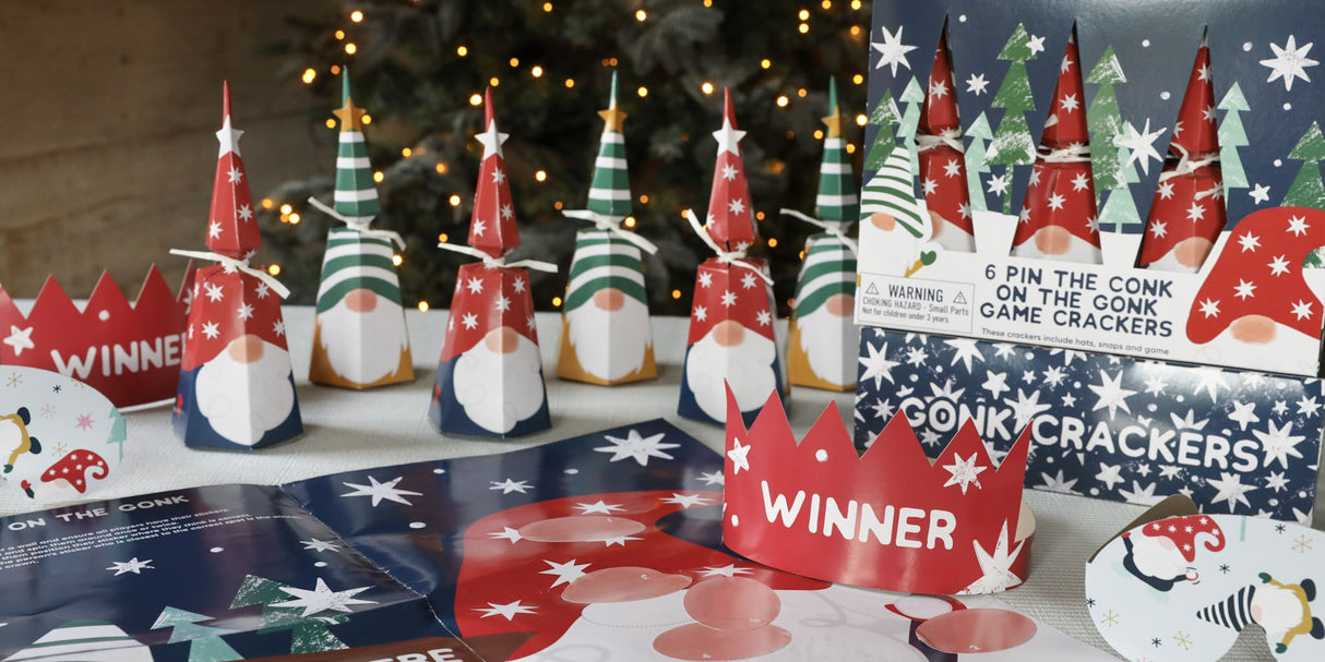 Christmas Crackers | Pin the Conk on the Gonk | Pack of 6