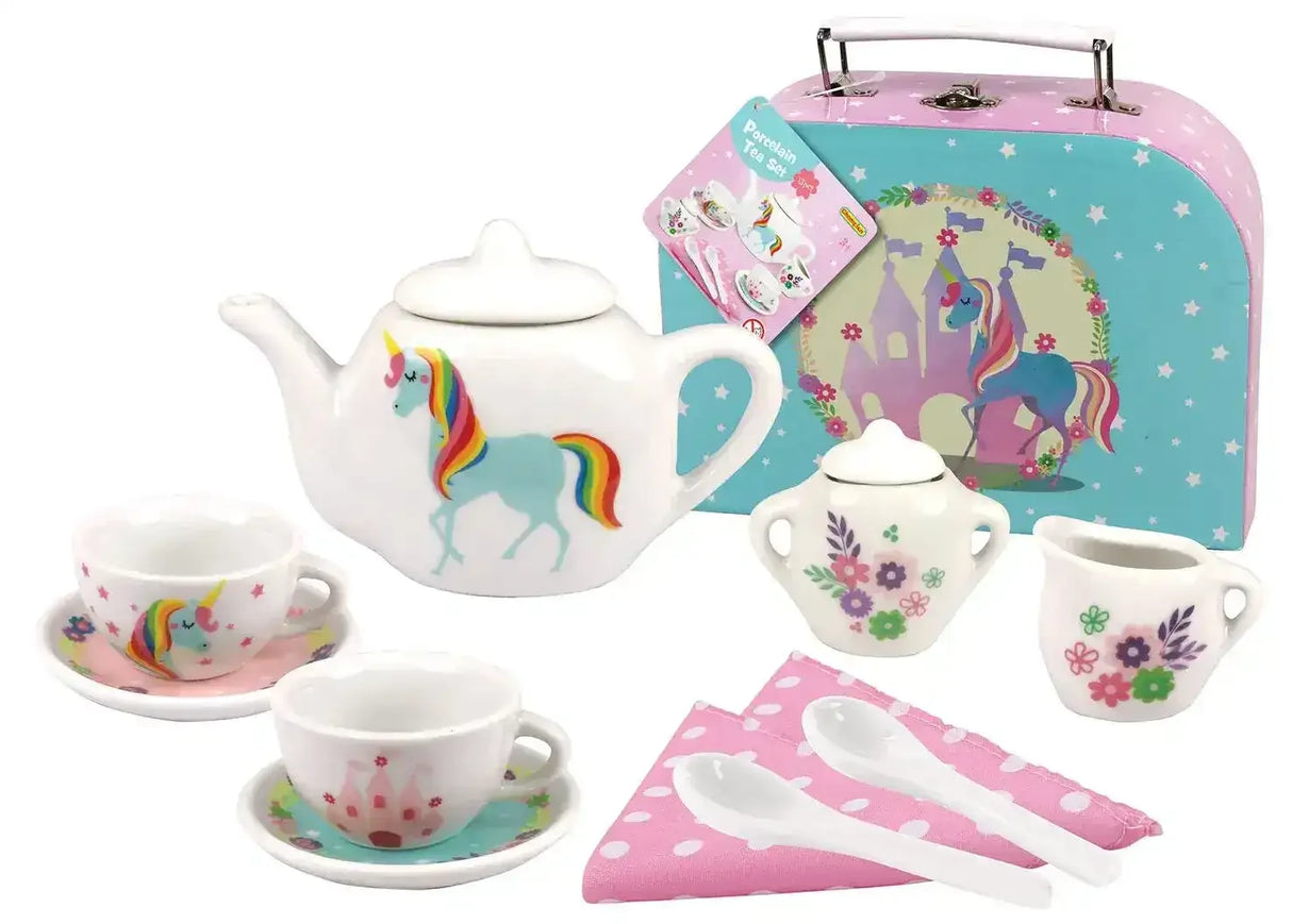 Unicorn Porcelain Tea Set 13 Piece Set - Toybox Tales