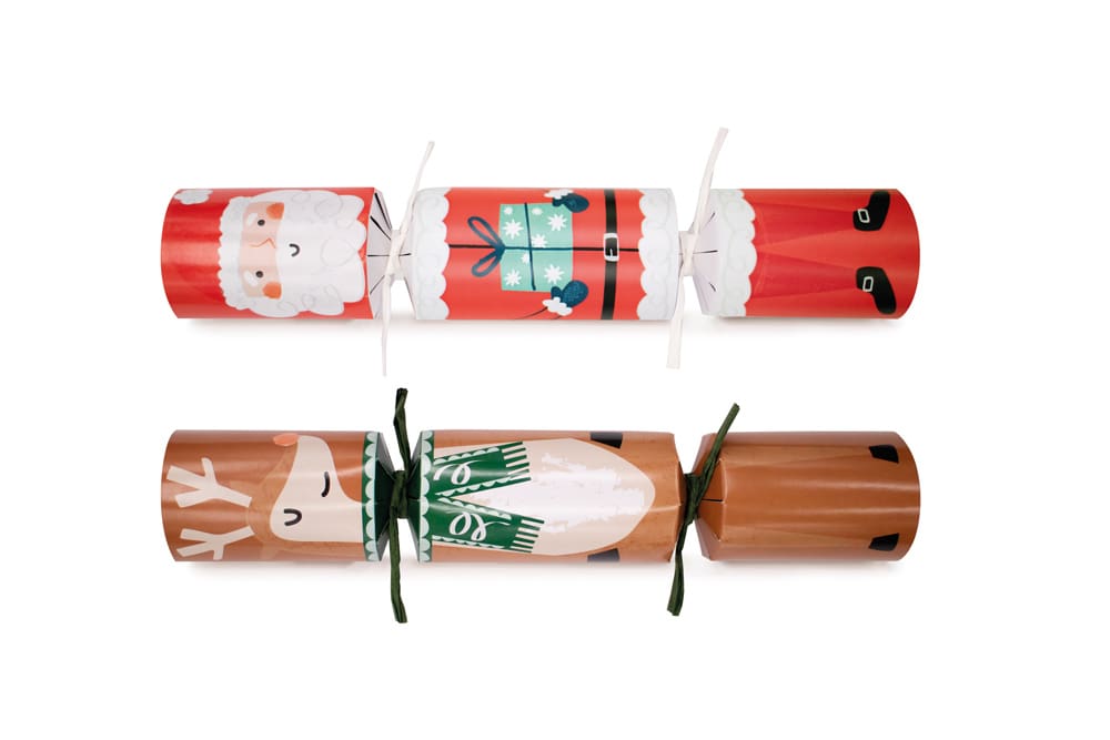 Christmas Crackers | Santa and Reindeer Deluxe Crackers | Pack of 8