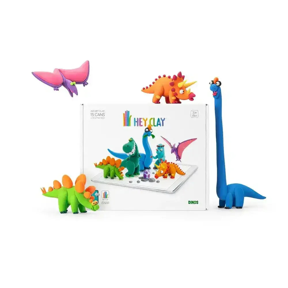 Hey Clay Dino Set (15 Cans) - Toybox Tales