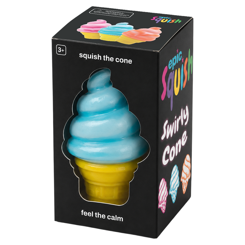Epic Squish Swirly Cone slow-rising squishy toy