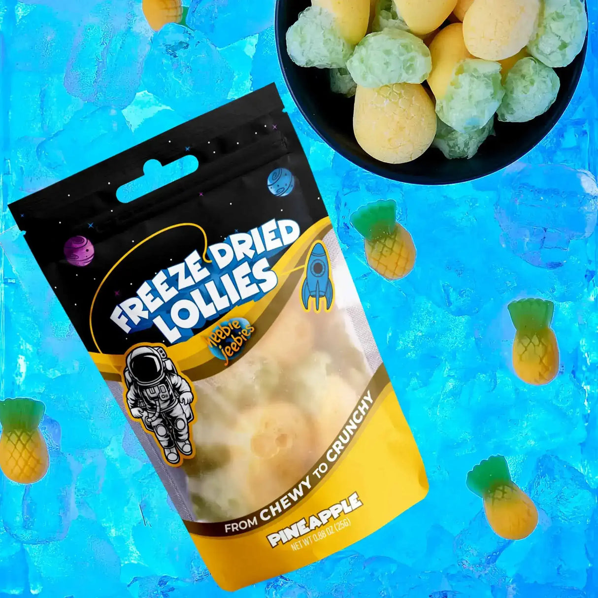 Heebie Jeebies | Freeze Dried Pineapple Lollies | Mini - Toybox Tales