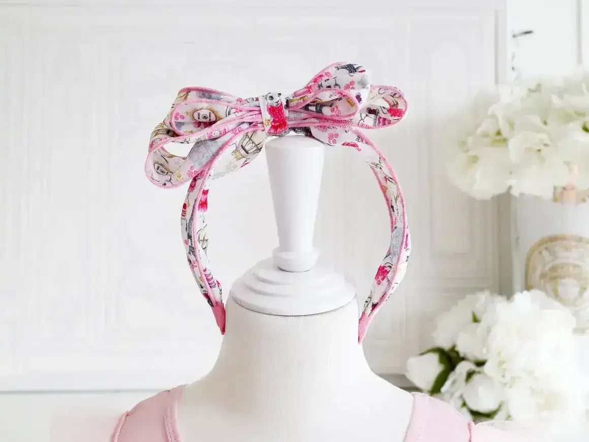 Claris Fashion Print Headband with Bow - Toybox Tales