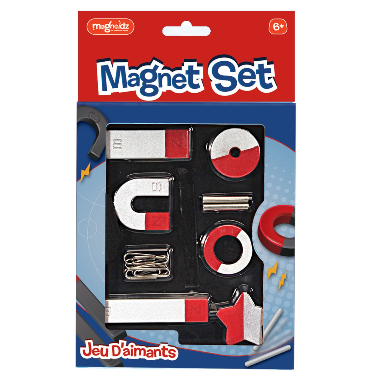 Keycraft Magnet Set with shaped magnets, paper clips and metal bars