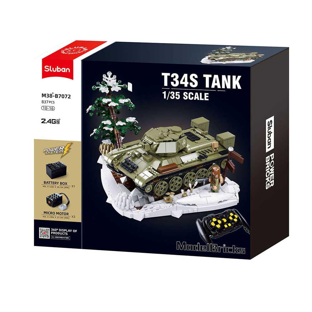 Sluban - Military T34 Remote Control Tank