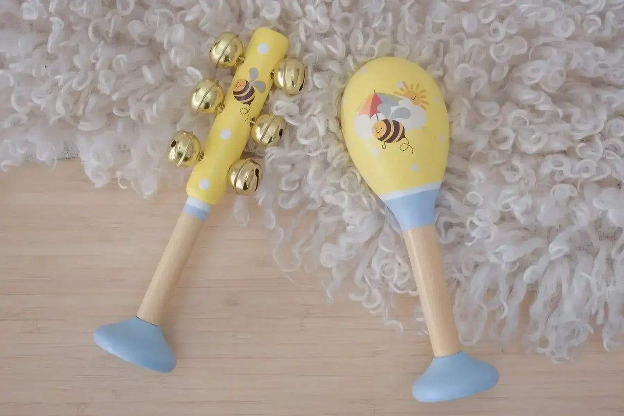 Buzzy Days Bee Maraca and Bellstick Set - Toybox Tales